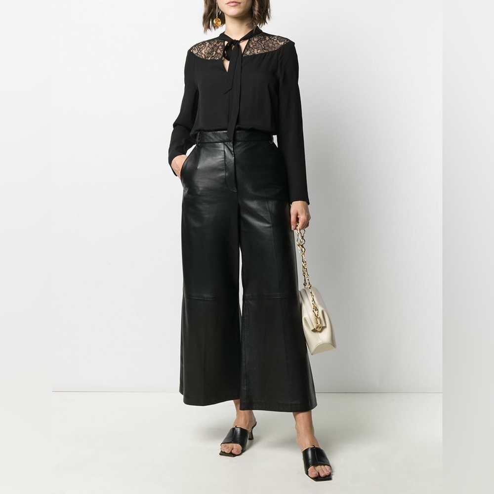 Theory 100% Silk Black Blouse